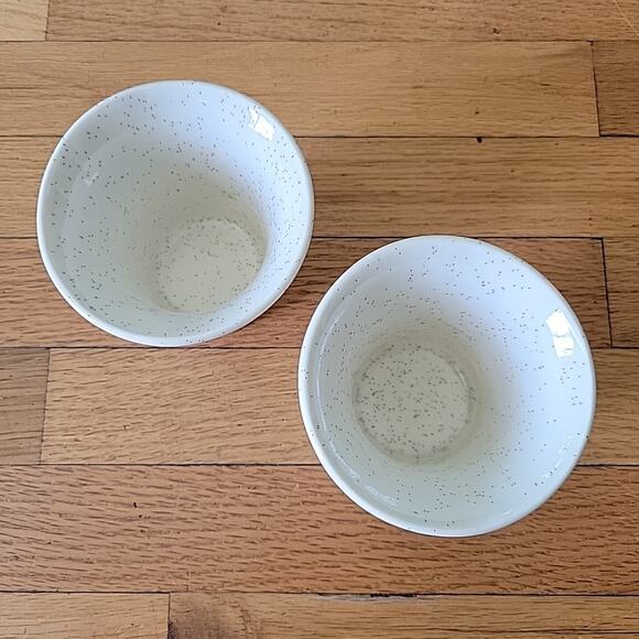 Vintage 70s Pottery Craft Speckled Wheat Pattern Flared Cups Glazed MCM Prairie - Picture 4 of 10